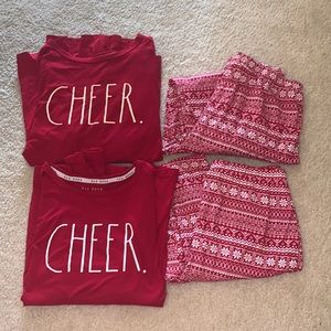 Christmas Rae Dunn Holiday Patterned Snowflake Pajama Set (2 pairs)